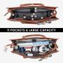 LOVEVOOK 2pcs Trending Fashion Large brown printing shoulder Bag travel business laptop Office Briefcase women PU tote bags