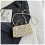Summer popular hollow out plastics pearl bag ladies handbag chain shoulder crossbody bag for girls