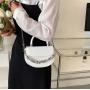 2024 Women's Handbag New Fashion Single Shoulder Crossbody Bag Thick Chain  PU Cover  Saddle Ladies Bag