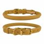 Premium Cowhide Rolled Leather Dog Collar Durable Round Rope Collars for Small Medium Large Dogs Puppy Cat