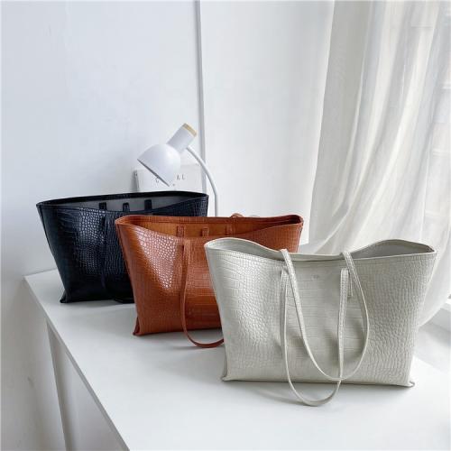 Customized Factory High Quality Shoulder Bag Vegetarian PU Leather Tote Large Capacity Shopping Bag For Women
