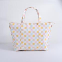 Keymay Custom Logo Women Weekender Duffel Gym Sport Travel Bags Large Shoulder Bag Handbag Nylon Tote Bag
