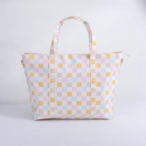 Keymay Custom Logo Women Weekender Duffel Gym Sport Travel Bags Large Shoulder Bag Handbag Nylon Tote Bag