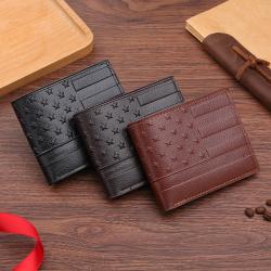 Multi-card space money clip creative fashion embossed horizontal section business short men's wallet leisure money clip man