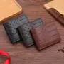 Multi-card space money clip creative fashion embossed horizontal section business short men's wallet leisure money clip man