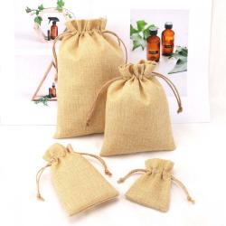 Eco-friendly Natural Jute Burlap Hessian Drawstring Pouch Hig Quality Candy Wedding Favor Gift Linen Jute Bag