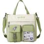 HR278 Fashion One Shoulder Crossbody Bag Students' Makeup Classes Contrasting Nylon Bag College Style Fresh Laptop Storage Bag