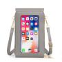 New Women's Retro Style PU Leather Mobile Phone Wallet Single Strap Solid Color Fashionable Single Handle Shoulder Bag