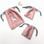Custom Logo Printed Soft Velvet Fabric Jewelry Pouch Small  Packaging Drawstring Velvet Jewellery Bag