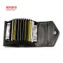 ZHF016 Anti-magnetic RFID Wallet Creative Buckle Wallet PU Leather Lychee Pattern Accordion Type Card Case