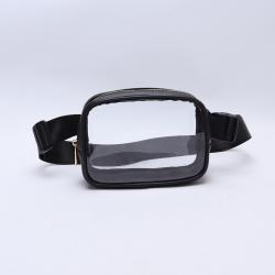 Summer Travel Sport Women Men Black Pink White Transparent PVC Waterproof Waist Belt Bag Small Fanny Pack Clear Stadium Bum Bag