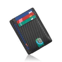 Custom Minimalist Leather Credit Card Holder RFID Blocking Business Leather ID Card Holders Wallet
