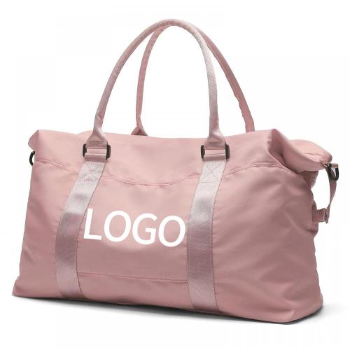 Custom Logo Travel Duffel Bag Sports Tote Gym Bag Shoulder Weekender Overnight Bag for Women