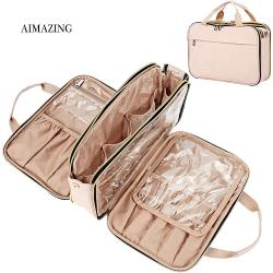 Portable Makeup Organizer Stand Up Cosmetic Bag Hanging Toiletry Bag for Women Cosmetic Case for Travel