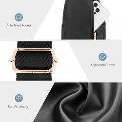 LOVEVOOK Wholesale Fashion Sling Shoulder Bags with Detachable Strap PU Leather Crossbody Chest Backpack Bag for Woman Ladies