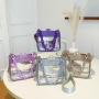 Transparent bright diamond women's bag chain small female diagonal bag fashionable shoulder bag