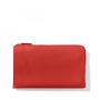 Custom Red Women Fashion Leather Clutch Pouch Card Slots Function Document Organizer Slim Zip Travel Wallet