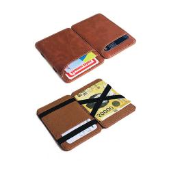 Custom oil wax leather magic card wallet magic trick wallet for men and women