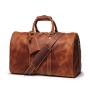 2024 Custom Crazy Horse Genuine Leather Travel Bags For Retro Men Duffel