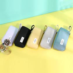 Gelory Primary And Secondary School Student Stationery Storage Bag Zipper Solid Color Pencil Pouch