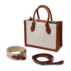Oem Odm Custom Factory Classic Canvas Womens Hand Bags PU Leather Fashion Custom Logo Womens Tote Bags