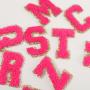 Wholesale Stock Multi Colors Embroidery Peach Custom Felt Self Adhesive Black Fuzzy Chenille Varsity Alphabet Letter Patches