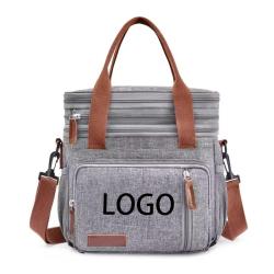 Custom Printed High Quality Multi Layer Lunch Food Bag Office Portable Insulated Cooler Bag for Camping Hiking