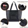 Gelory Mesh Beach Bags Grocery Produce Tote Bag Multifunction Gym Picnic Shopping Handle Bags