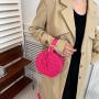 KBW347 2023 Handbag Women Fashion Simple Indentation Diamond Lattice Small Round Package High Quality Shoulder Crossbody Bag