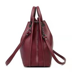 2024 Custom Wrinkle PU Leather Bucket Bag Handbag For Women Ladies Fashion Purse