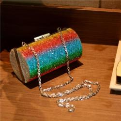 New Rainbow Diamond Dinner Bag Diagonal Straddle Bag for Women