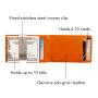 RFID Blocking Slim Bi-fold Genuine Leather Front Pocket Money Clip Wallet for Men