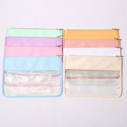 Stock Wholesale USA Free Shipping Products Clear Nylon Bags 10 Colors Snacks Bag Waterproof Transparent Pvc Cosmetic Makeup Bag