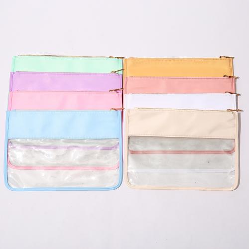 Stock Wholesale USA Free Shipping Products Clear Nylon Bags 10 Colors Snacks Bag Waterproof Transparent Pvc Cosmetic Makeup Bag