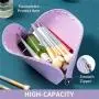 2024 Modern Zip Make Up Bag Luxury Shell Shape PU Leather Makeup Pouch Women Cosmetic Bags