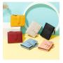 KBW512 Women Short Wallet Wholesale Student Zipper Multifunctional Folding Card Bag PU Simple Ladies Bifold Wallet