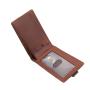 Slim genuine leather wallet men rfid blocking front pocket card wallet bifold minimalist wallet with pull tab