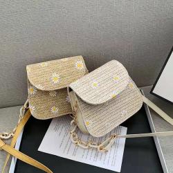 Wholesale Womens Bags Fashion Woven Sling Bag 2022 New China Summer Lace Straw Women Ladies Women Shoulder High Quality Cover PU