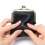ZWY271 New Genuine Leather Unisex Clip Coin Purse Wholesale Solid Color Simple Compact Ladies Lipstick Bag Hot Coin Organizer