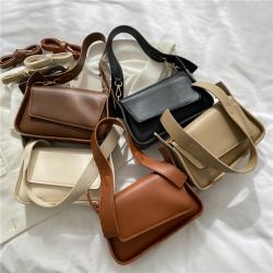 2024 Small Square Shoulder Bag Leather Pure Color Stylish Bags For Lady Girls Women Luxury Handbags For Women Famous Brands