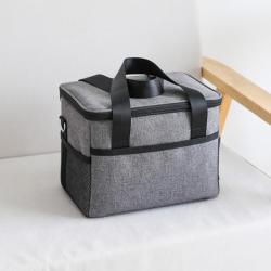 Large Leakproof Lunch Tote Cooler Work Picnic Custom Logo Grey Color Shoulder Insulated Lunch Bag for Men Women