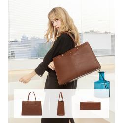 LOVEVOOK 2024 Stylish Ladies Handbags Laptop Work Shoulder Tote Computer Bags Pu Leather 15.6 inch Women Briefcase Laptop Bags