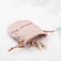 Flexography Custom Logo Printed  Microfiber Jewelry Gift Packing Bag Round Bottom Suede Drawstring Earring Bag Pouch