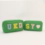 Keymay RTS 19 Colors Stock DIY Personalized Chenille Letter Pattern Patches Toiletry Mekup Pouch Travel Bag Nylon Cosmetic Bag
