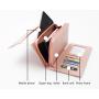 HR548 Women's Wallet With Long Zipper Magnetic Button PU Leather Girls' Heart Bow Handheld Money Clip Wallet Ladies Gift Purse