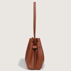 2024 new arrival Soft Leather PU Leather Shopping drawstring Bucket Bag