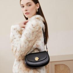 2024 Custom Women'S High Quality Female Women Handbags Luxury Designer Ladies Genuine Leather Shoulder Crossbody Saddle Bags