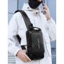 ZF017 Customized New Men Fashion Crossbody Bag Leather Polyester Shoulder Bag Waterproof Sports Bag Password Lock USB Port
