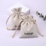 Eco-friendly Recycled 100% Cotton Linen Jewelry Pouch Custom Logo Printed Gift Packing Linen Dust Bag