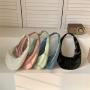 Custom Trend Candy Color PU Glossy Hand Bag Fashion Zipper Lady Handbag Wholesale Girl Korean Half Moon Underarm Shoulder Bag